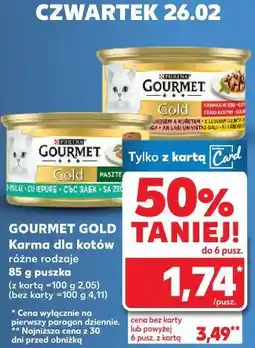 Kaufland GOURMET GOLD Karma dla kotów różne rodzaje 85 g puszka oferta