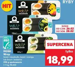 Kaufland MOWI Wrap łosoś i awokado, łosoś i mango lub łosoś i wakame oferta