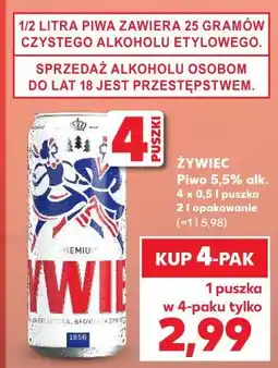 Kaufland Żywiec Piwo 5,5% alk. 4 x 0,5 l puszka oferta