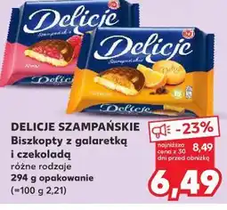 Kaufland DELICJE SZAMPAŃSKIE Biszkopty z galaretką i czekoladą różne rodzaje oferta