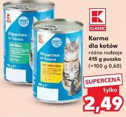 Kaufland K-Classic Karma dla kotów różne rodzaje 415 g puszka oferta