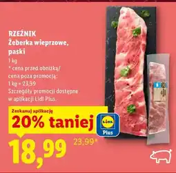 Lidl Żeberka wieprzowe, paski oferta