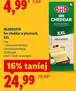 Lidl Ser cheddar w plastrach XXL oferta