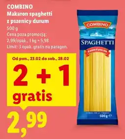 Lidl Makaron spaghetti z pszenicy durum oferta