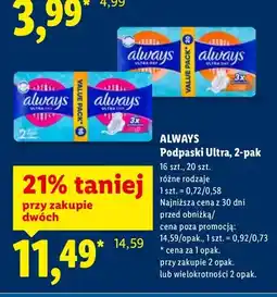 Lidl Podpaski Ultra, 2-pak oferta