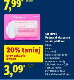 Lidl Podpaski klasyczne ze skrzydełkami oferta