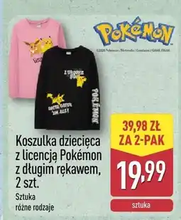 ALDI Koszulka dziecięca z licencją Pokémon z długim rękawem, 2 szt. różne rodzaje oferta