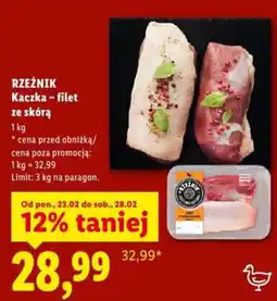 Lidl Rzeźnik Kaczka filet ze skórą oferta
