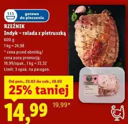 Lidl Rzeźnik Indyk rolada z pietruszką oferta