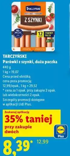 Lidl Tarczyński Parówki z szynki oferta