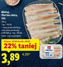 Lidl Mintaj filet bez skóry XXL oferta
