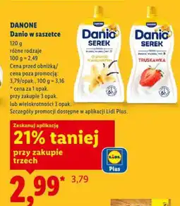 Lidl Danone Danio w saszetce oferta