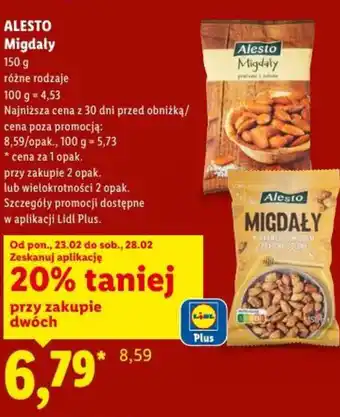 Lidl Alesto Migdały oferta