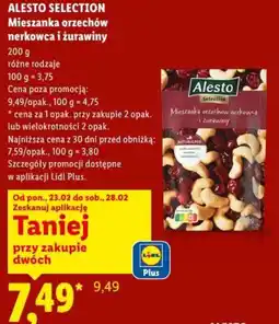 Lidl Alesto Selection Mieszanka orzechów nerkowca i żurawiny oferta