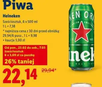 Lidl Piwo Heineken oferta