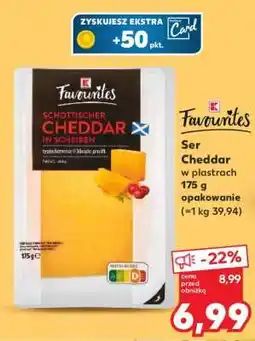Kaufland Ser Cheddar w plastrach 175 g opakowanie oferta