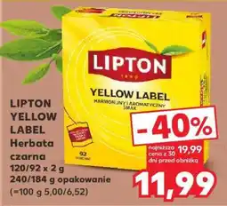 Kaufland LIPTON YELLOW LABEL Herbata czarna oferta