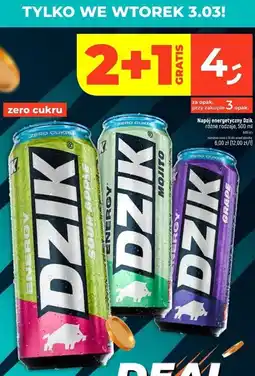 Dealz Napój energetyczny zero kalorii sour apple Wk Dzik oferta