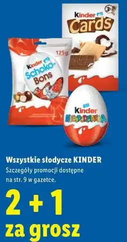 Lidl Wszystkie słodycze KINDER oferta