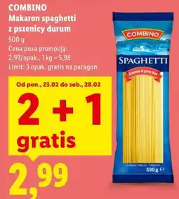 Lidl Makaron spaghetti z pszenicy durum Combino oferta