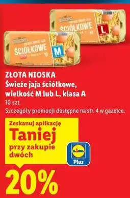 Lidl ZŁOTA NIOSKA Świeże jaja ściółkowe, wielkość M lub L, klasa A 10 szt oferta