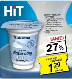 Selgros Jogurt naturalny gęsty 150 g Bakoma oferta