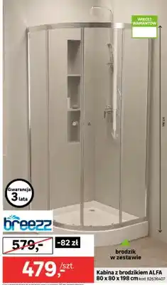 Leroy Merlin Kabina z brodzikiem ALFA 80x80x198cm oferta