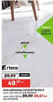 Leroy Merlin Gres szkliwiony CALACATTA GOLD oferta