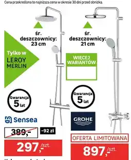 Leroy Merlin Kolumna natryskowa z baterią mieszaczową START CLOVA oferta