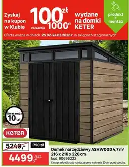 Leroy Merlin Domek narzędziowy ASHWOOD 4.7 m² oferta