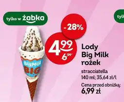 Żabka Lody Big Milk rożek stracciatella oferta