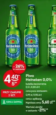 Żabka Piwo Heineken 0,0% butelka bezzwrotna oferta