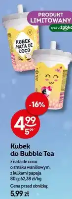 Żabka Kubek do Bubble Tea z nata de coco o smaku waniliowym, z kulkami papaja oferta