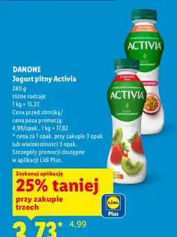 Lidl Jogurt pitny Activia oferta