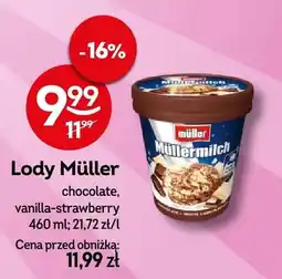 Żabka Lody Müller chocolate, vanilla-strawberry oferta
