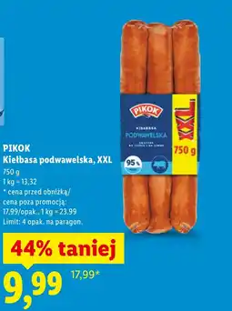 Lidl Kiełbasa podwawelska Pikok oferta