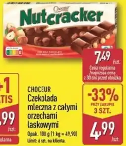 ALDI CHOCEUR Czekolada mleczna z całymi orzechami laskowymi oferta