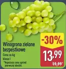 ALDI Winogrona zielone bezpestkowe oferta