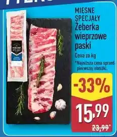 ALDI Mięsne Specjały Żeberka wieprzowe paski oferta