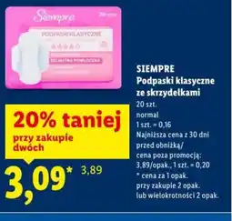 Lidl Siempre Podpaski klasyczne oferta