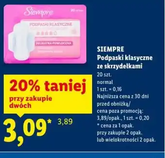 Lidl Siempre Podpaski klasyczne oferta