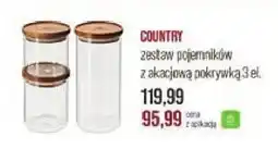Stokrotka Zestaw pojemników z akacjową pokrywką Country 3 szt oferta