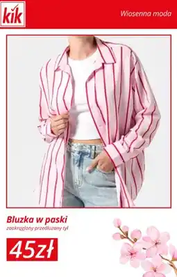 KiK Bluzka w paski zaokrąglony przedłużany tył oferta