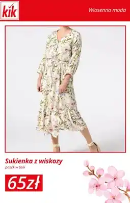 KiK Sukienka z wiskozy pasek w talii oferta