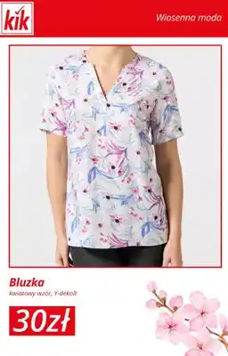 Bluzka kwiatowy wzór, Y-dekolt