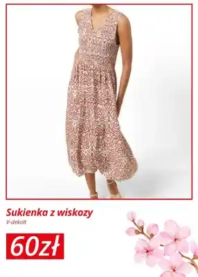 Sukienka z wiskozy V-dekolt