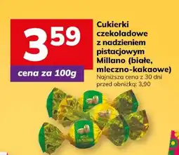 Hitpol Cukierki czekoladowe nadzeniem pistacjowym Millenium białe, mleczno-kakaowe oferta