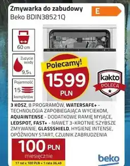 Kakto Zmywarka do zabudowy BDIN38521Q oferta