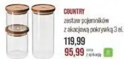 Stokrotka COUNTRY zestaw pojemników z akacjową pokrywką 3 el oferta