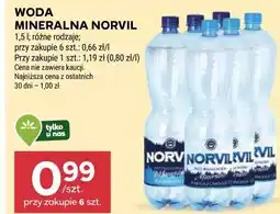 Stokrotka Market Woda mineralna Norvil 1,5 l (różne rodzaje) oferta